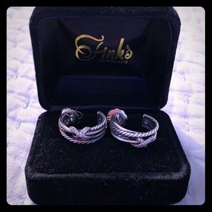 David Yurman Crossover Pave Hoops